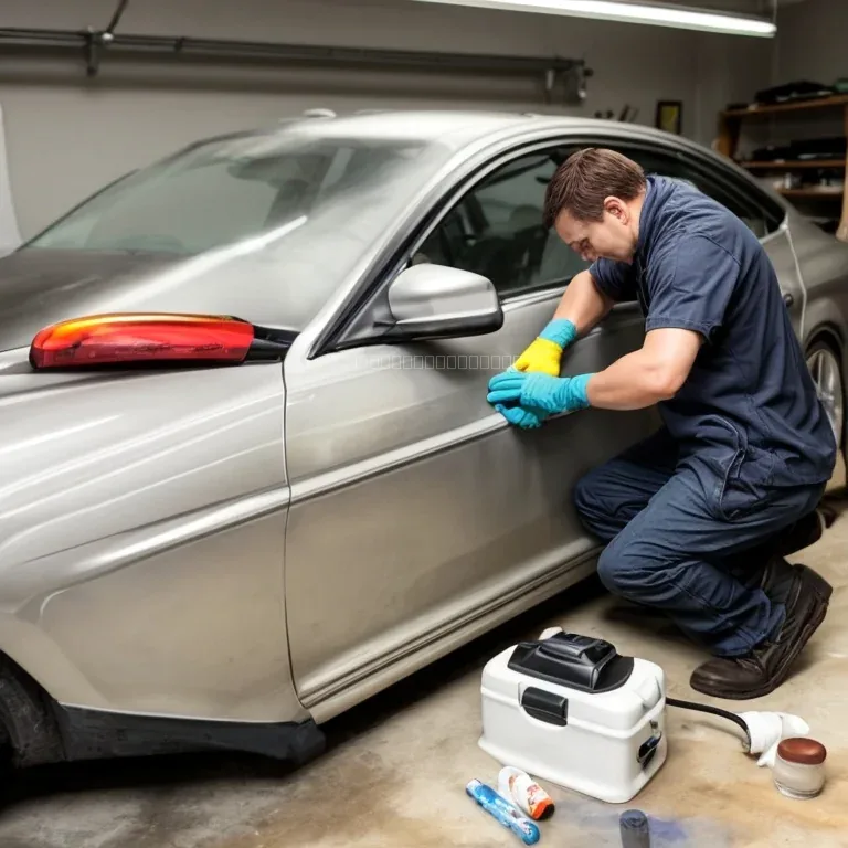 Técnico aplicando pulido profesional a la carrocería de un vehículo en taller BrilloLabCar